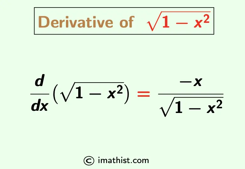 Derivative of root 1-x^2